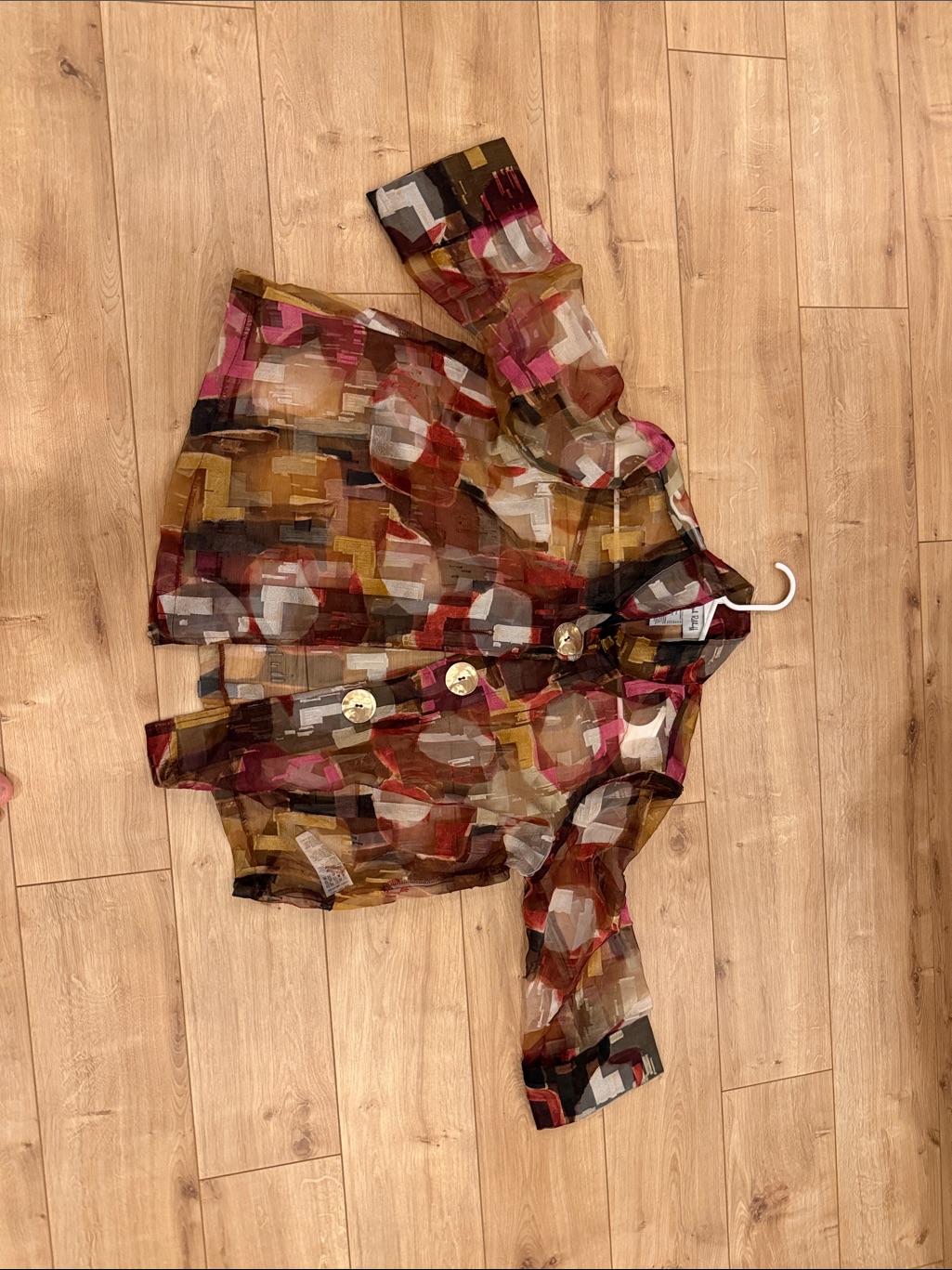 Joseph Ribkoff Abstract Geometric Print Jacket In Pink, Brown & Gold